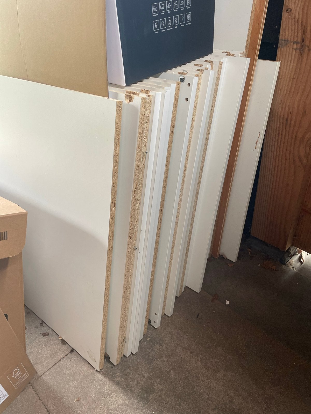 Diverse witte planken en panelen, Huis en Inrichting, Kasten | Overige, Gebruikt, Ophalen
