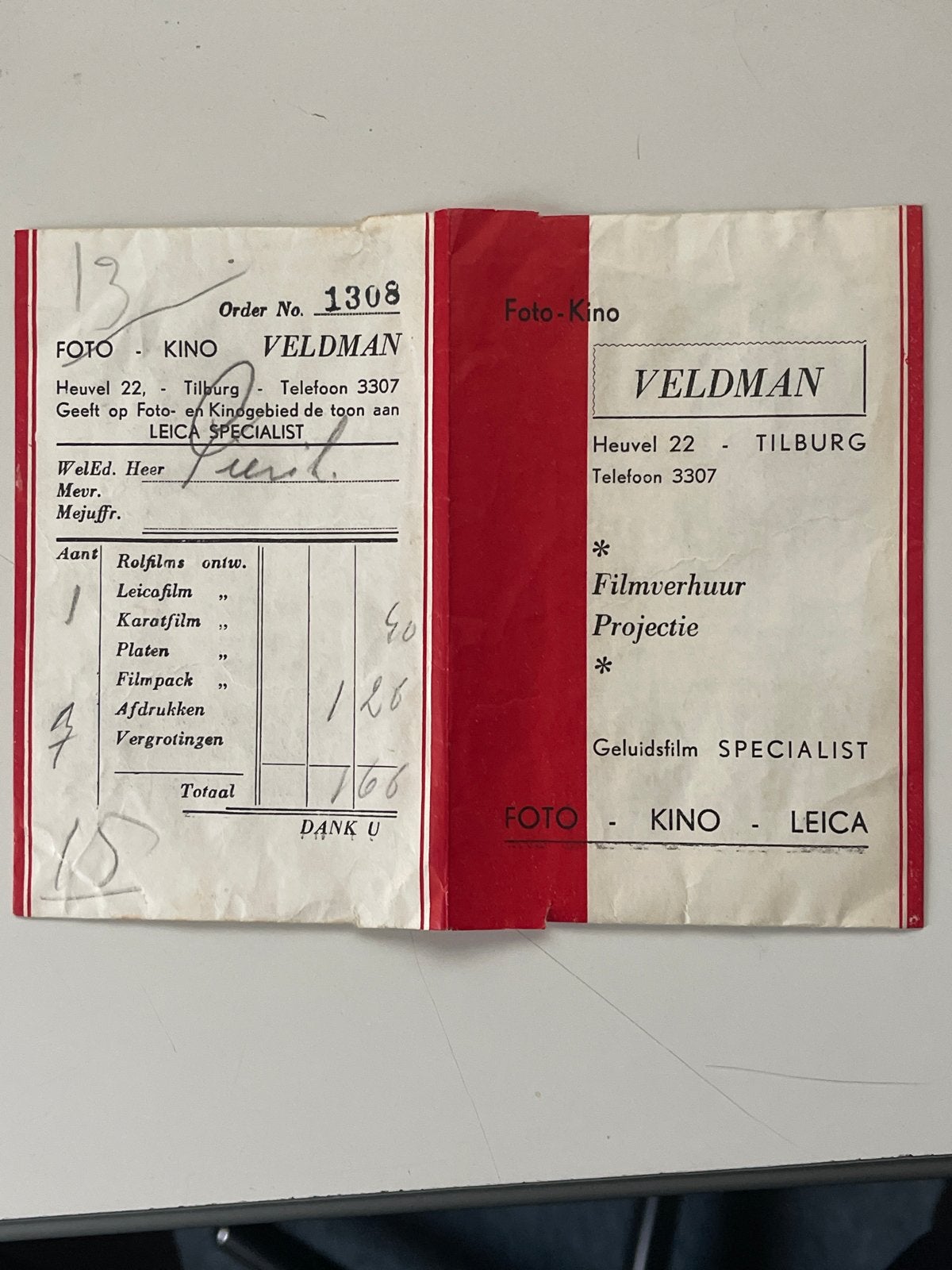 Vintage Foto-Kino Veldman Tilburg Folder Leica Specialist, Ophalen of Verzenden, Gelezen, Folder