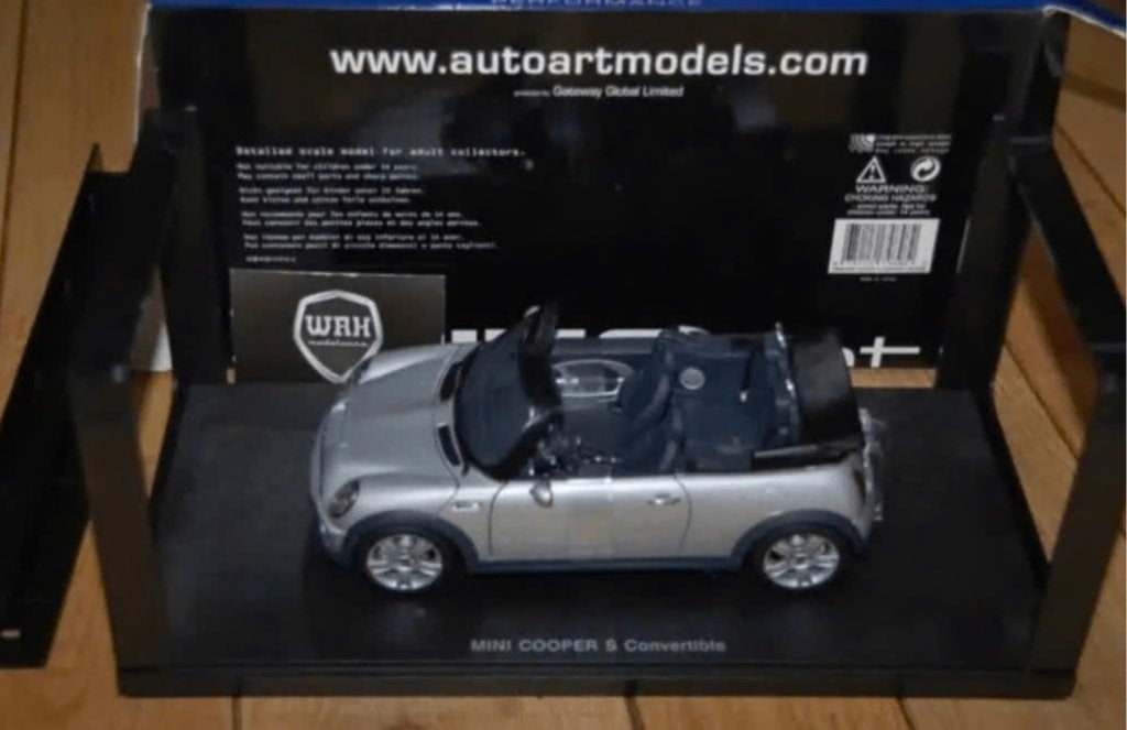 1:18 MINI COOPER S CABRIO Silver Autoart 74848 in doos WRH, Hobby en Vrije tijd, Verzenden, Zo goed als nieuw, Auto, Autoart