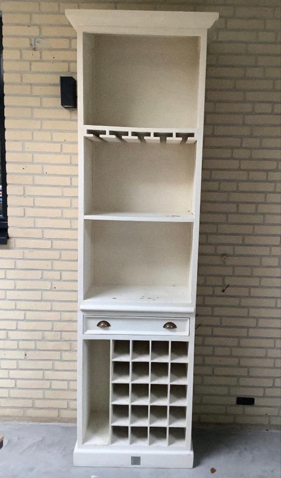 Riviera Maison wandkast met wijnrek en wijnglazenhouder, Ophalen, Gebruikt, 200 cm of meer, 50 tot 100 cm