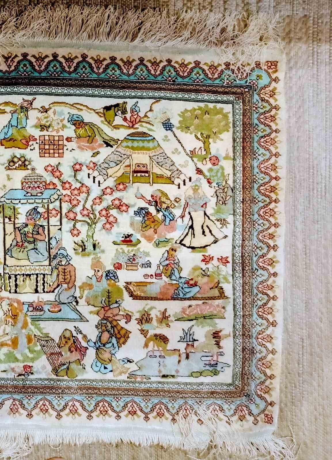 Silk of silk Hereke carpet Turkije., Ophalen of Verzenden