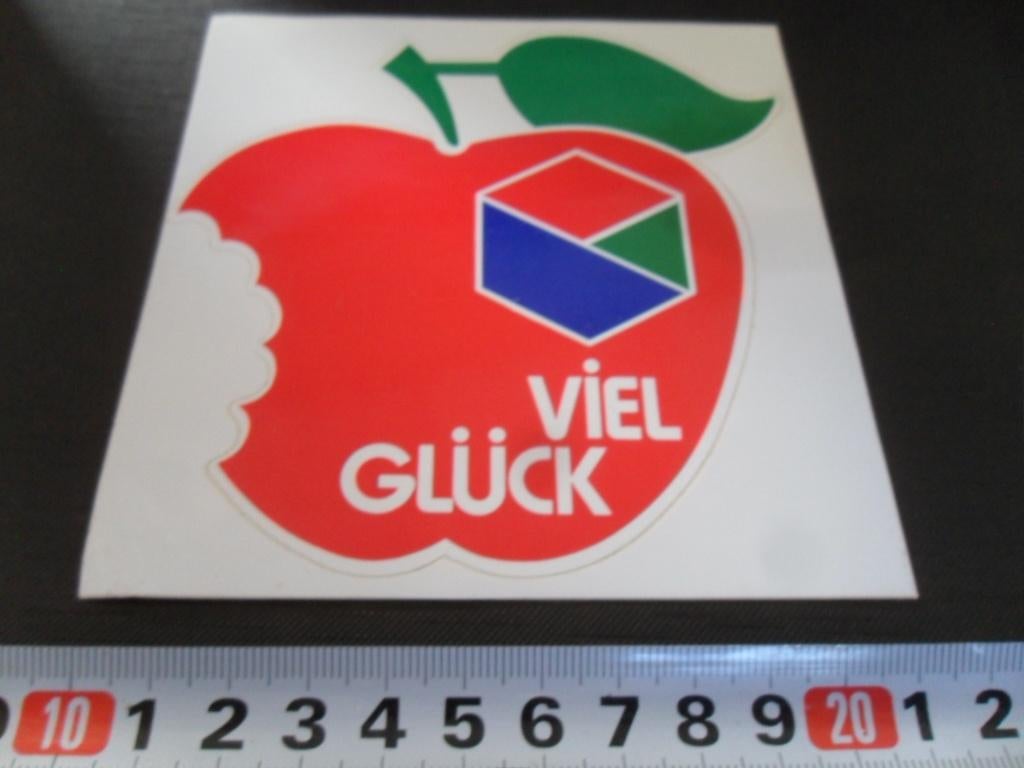 sticker Viel Glück   appel  apple, Verzamelen, Stickers, Ophalen, Zo goed als nieuw