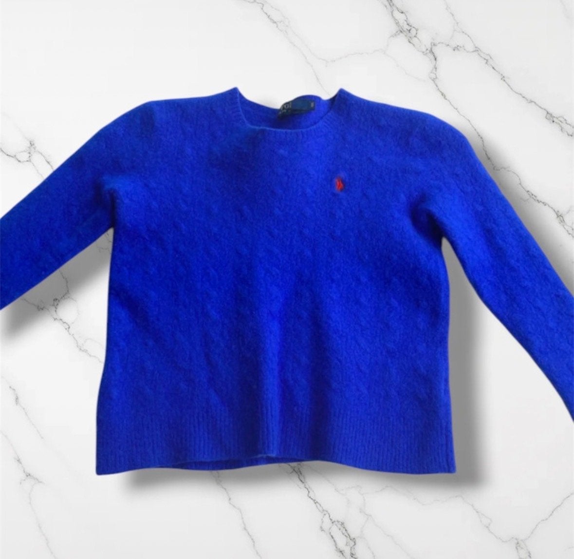 Polo Ralph Lauren trui wol & kasjmier marineblauw XS, Ophalen of Verzenden, Gedragen, Maat 34 (XS) of kleiner, Blauw