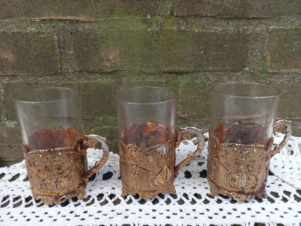 3 theeglazen, Glas of Glazen, Gebruikt, Ophalen of Verzenden, Glas