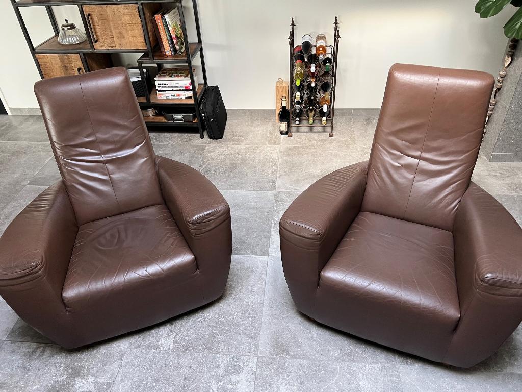 Gerard van den Berg Label Longa fauteuils te koop, Ophalen, Gebruikt, 75 tot 100 cm, Leer