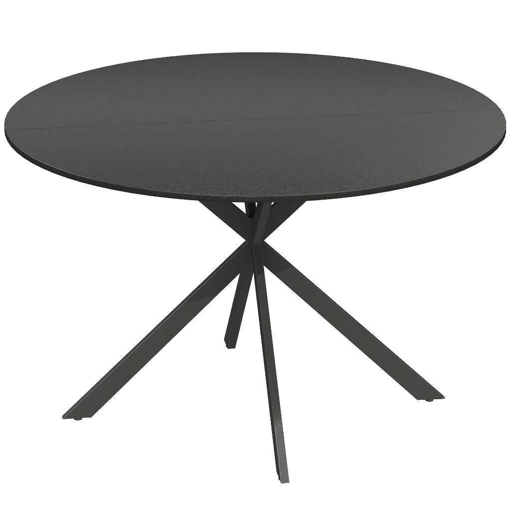 Ronde eettafel industriële stijl, zwart, 4 personen (NIEUW ), Ophalen, Rond, Nieuw, Industrieel, staal, zwart