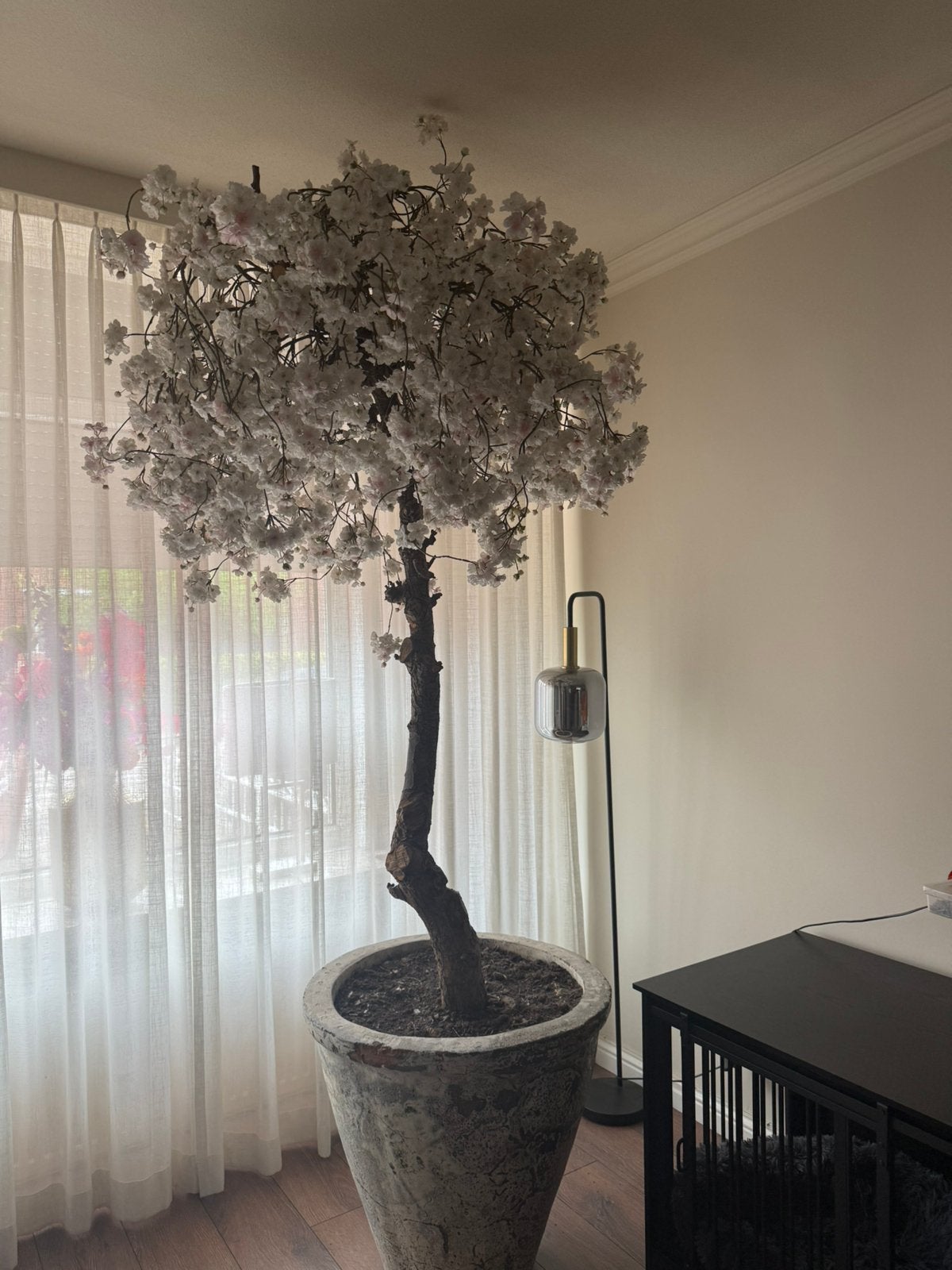 Kunstbloesemboom 255 cm met echte boomstam, Huis en Inrichting, Woonaccessoires | Kunstplanten en Kunstbloemen, Zo goed als nieuw