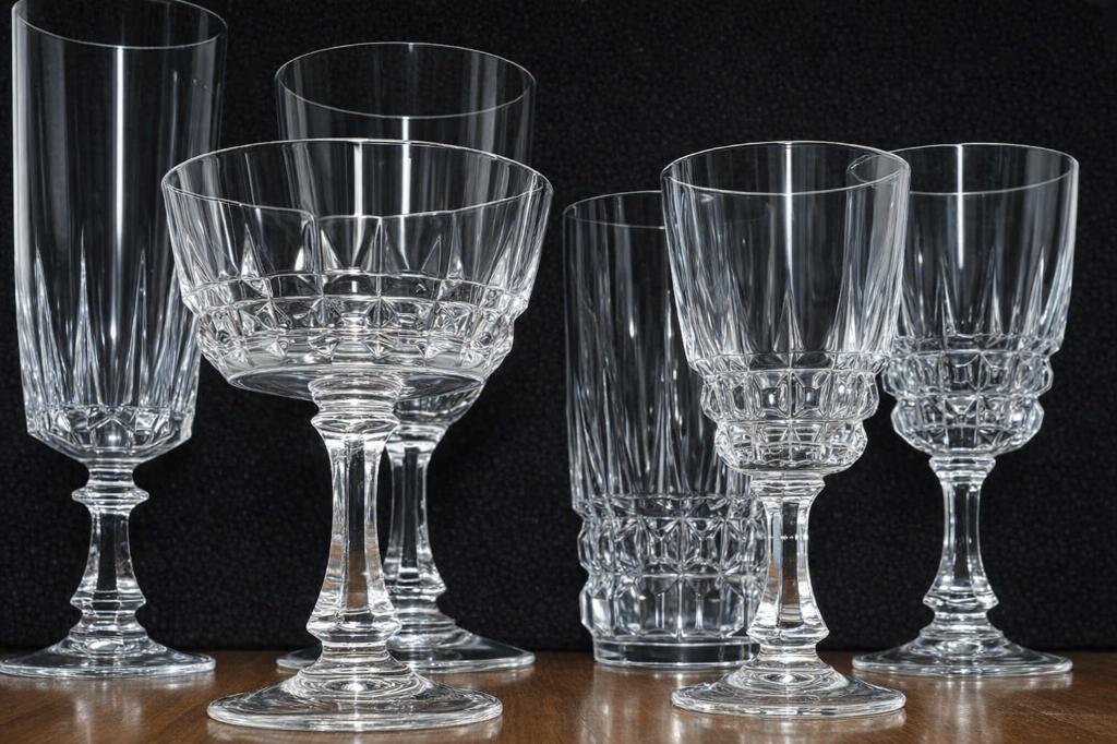 40 delig glasservies kristal Cristal d'Arques Luminac '60'70, Ophalen