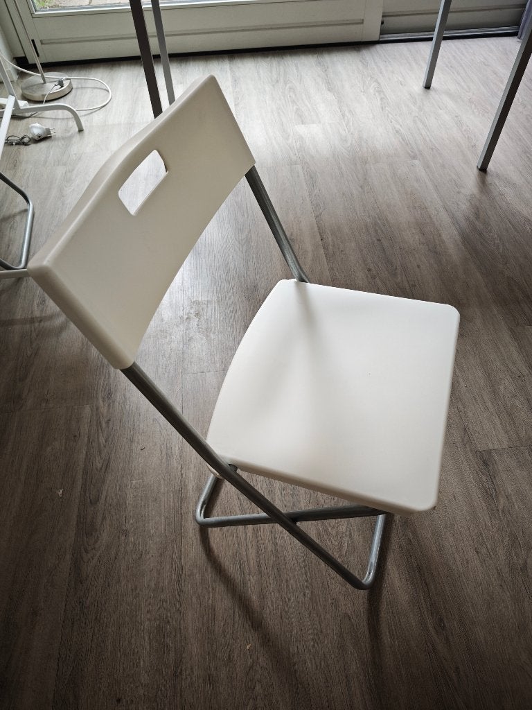 3 Ikea Plastic Folding Chairs, Ophalen, Kunststof, Drie, Zwart