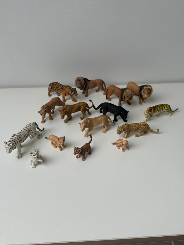 Schleich Leeuwen en Tijgers - 13 stuks, Ophalen of Verzenden, Zo goed als nieuw