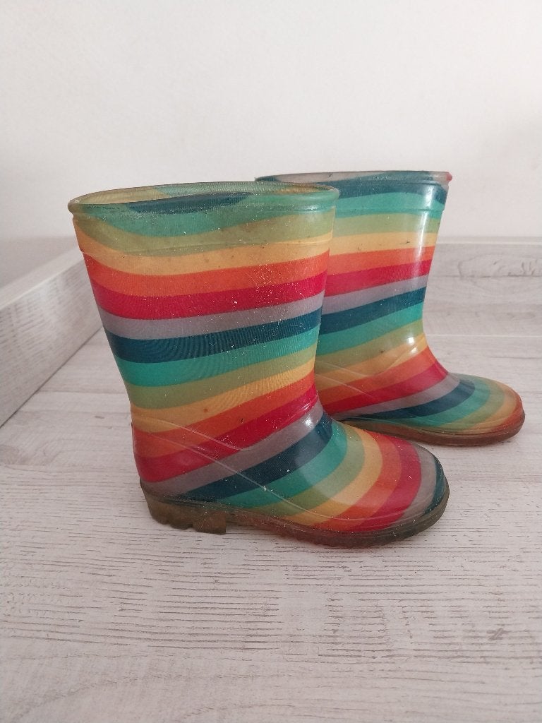 Leuke regenboog regenlaarzen maat 25, Gebruikt, Meisje, Ophalen of Verzenden, Laarzen