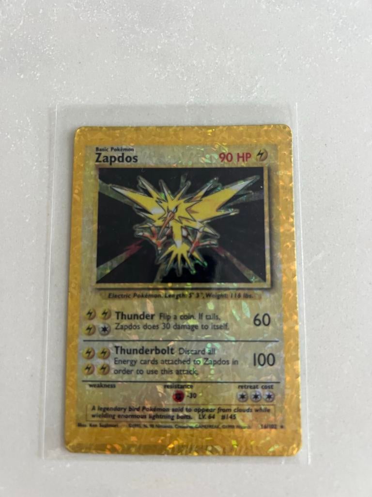 Pokémon Zapdos kaart, Ophalen of Verzenden, Gebruikt, Losse kaart, Foil