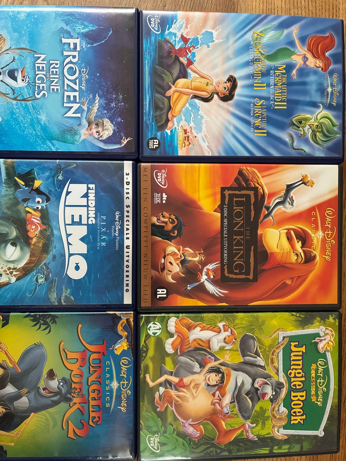 Disney DVD Collectie: De Kleine Zeemeermin, Lion King, Jungl, Animatie, Ophalen of Verzenden, Zo goed als nieuw, Film
