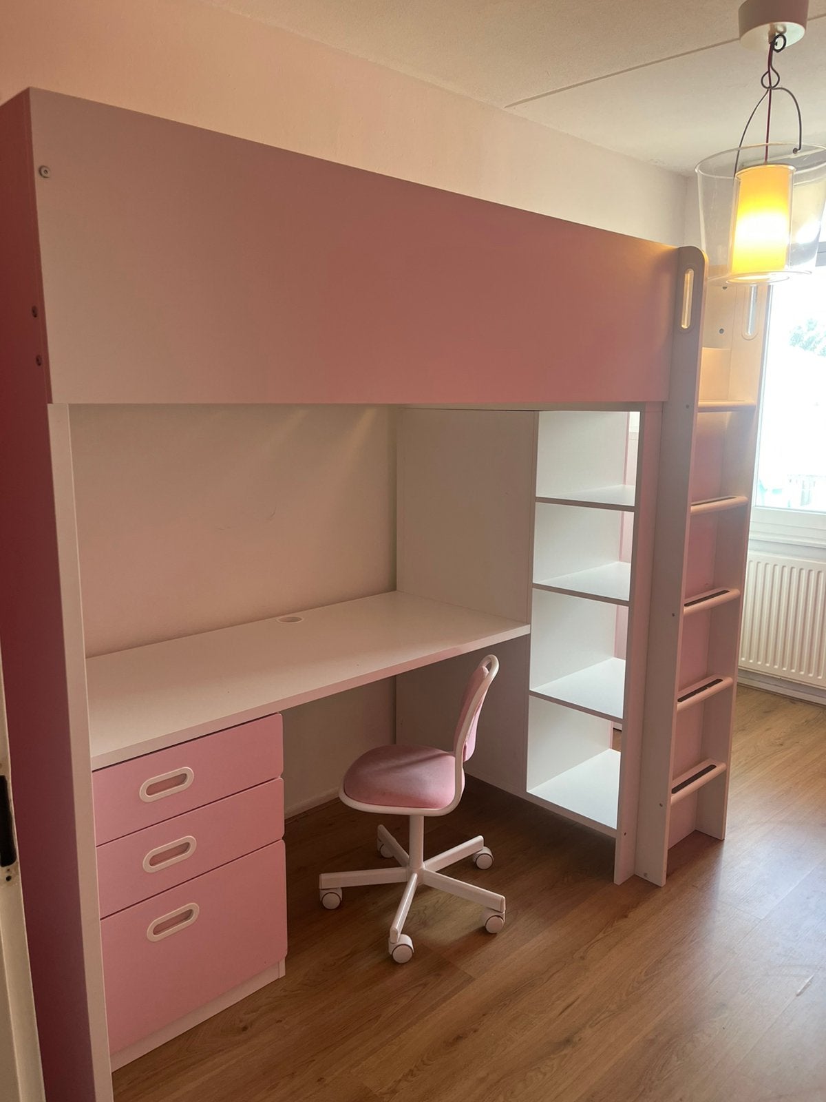 IKEA SMÅSTAD hoogslaper, ROZE + xtra kledingkastje in stijl, Eenpersoons, Ophalen of Verzenden, Zo goed als nieuw, 90 cm