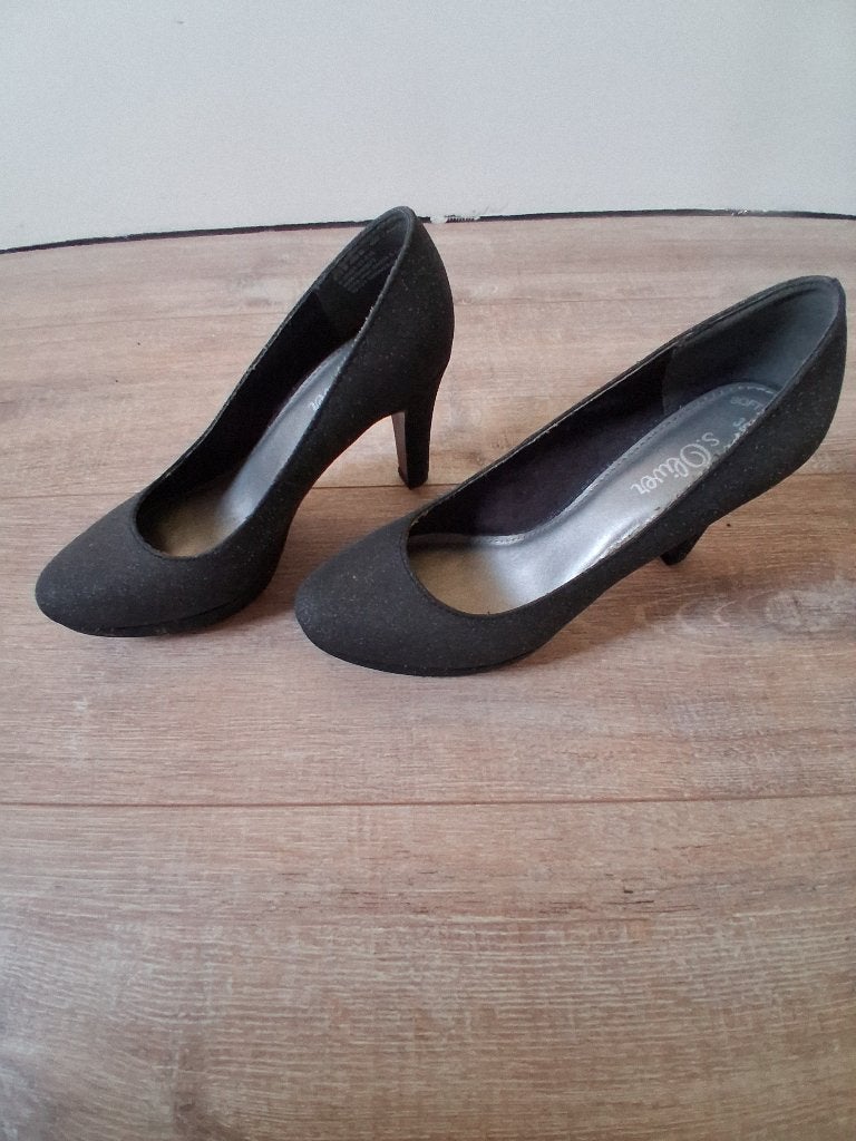 S.Oliver zwarte pumps met glitter - Maat 39, Pumps, Verzenden, Zwart, S.Oliver