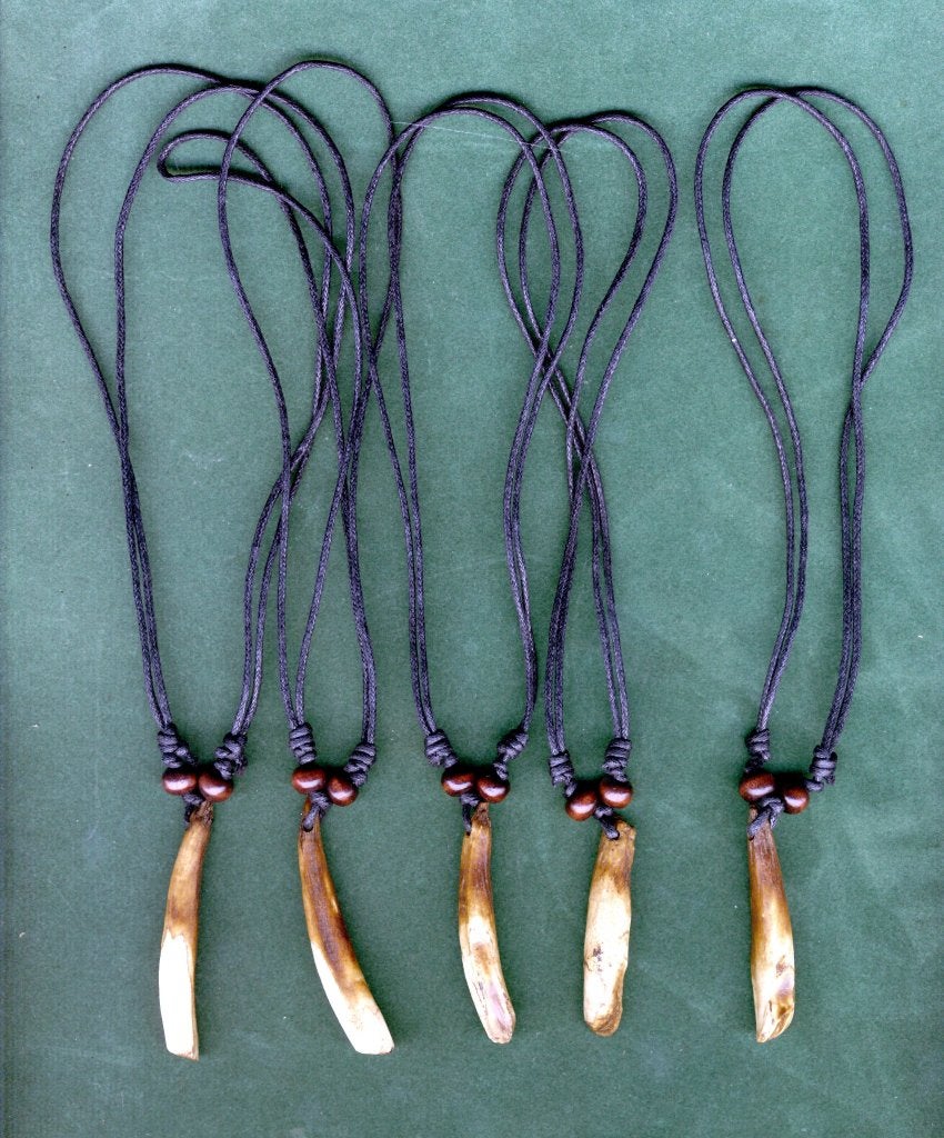 Halsketting echte tand van wild zwijn necklace Wild Boar ., Ophalen of Verzenden, Nieuw, Overige materialen, Verstelbaar