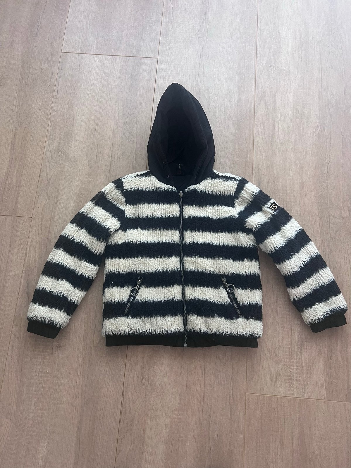 LOOXS 10sixteen Reversible Winterjas Zwart/Gestreept Maat 13, Kinderen en Baby's, Kinderkleding | Maat 134, Ophalen of Verzenden