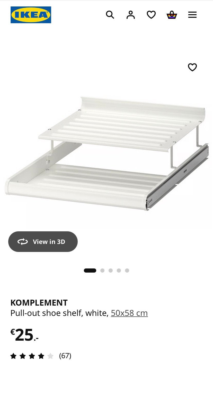 Ikea Pax Komplement schoenenrek 2x, Ophalen, Zo goed als nieuw