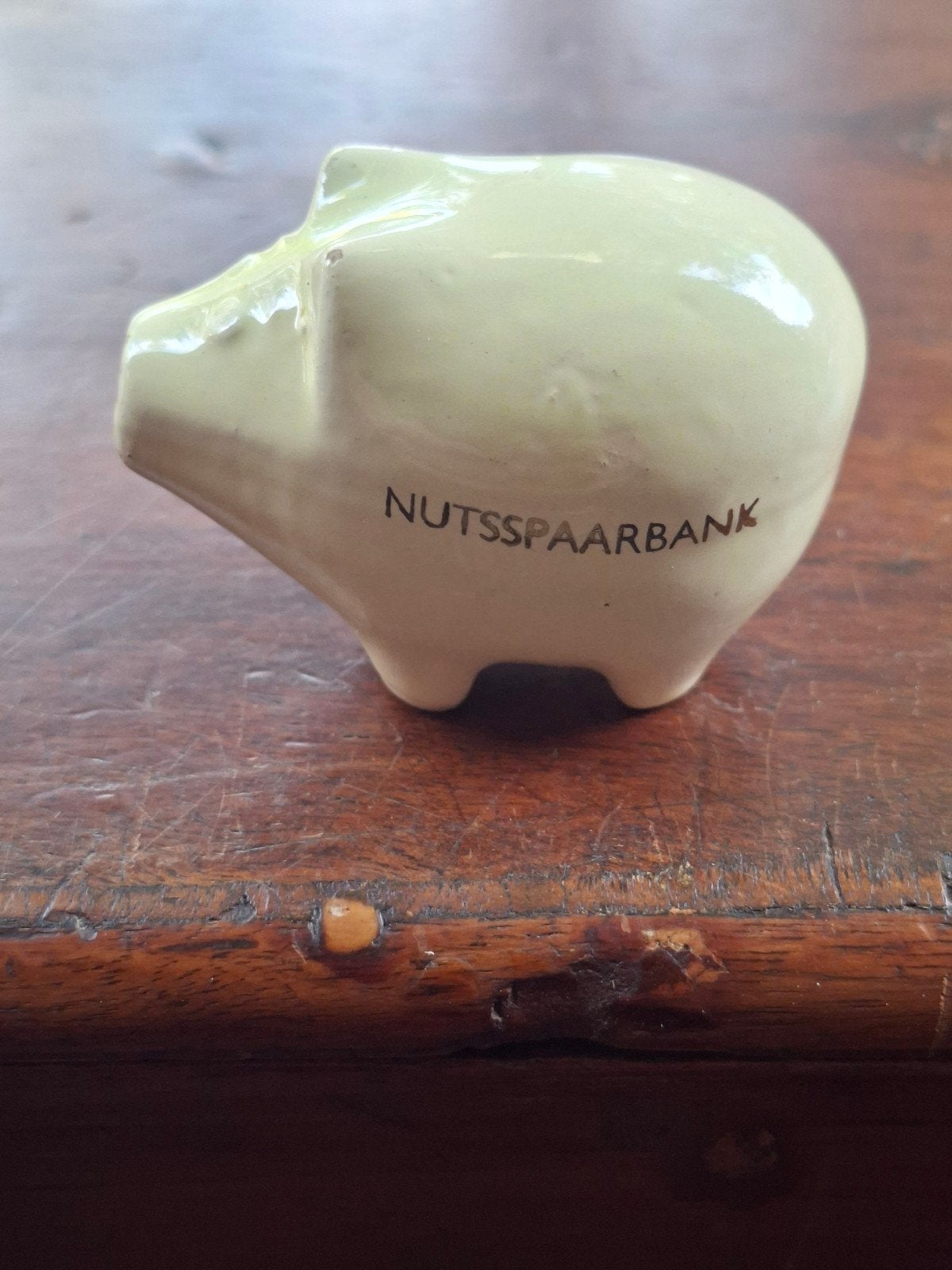 Vintage zoutvaatje varken "Nutsspaarbank" - Keramiek, Ophalen of Verzenden, Gebruikt, Steen, Aardewerk of Keramiek, Dier