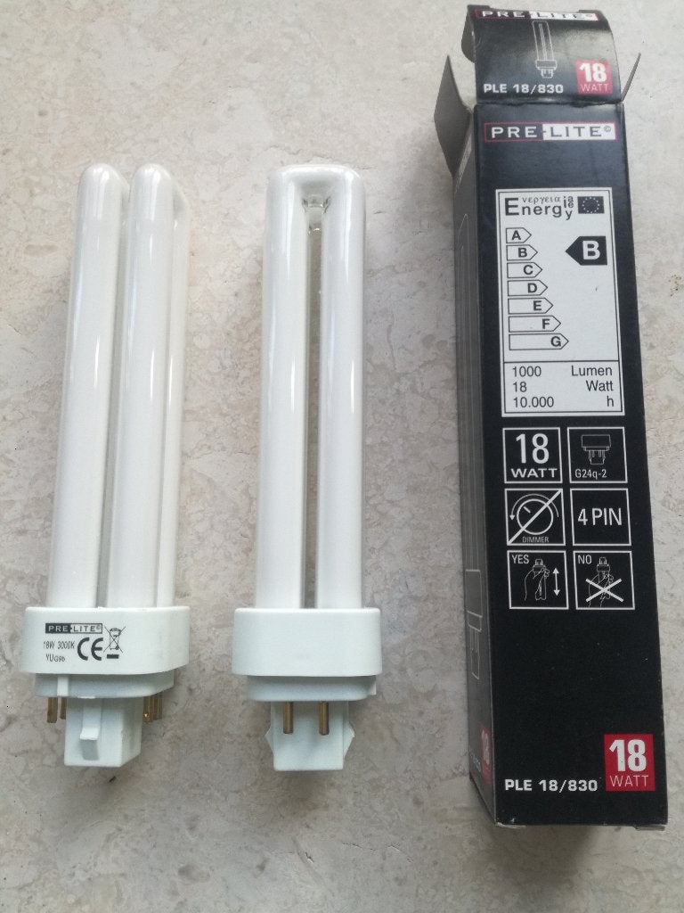 PreLite PL-C, G24q-2 / G24d-2, 18w, kleur 830, 840., Ophalen of Verzenden, Nieuw, Overige fittingen, Spaarlamp