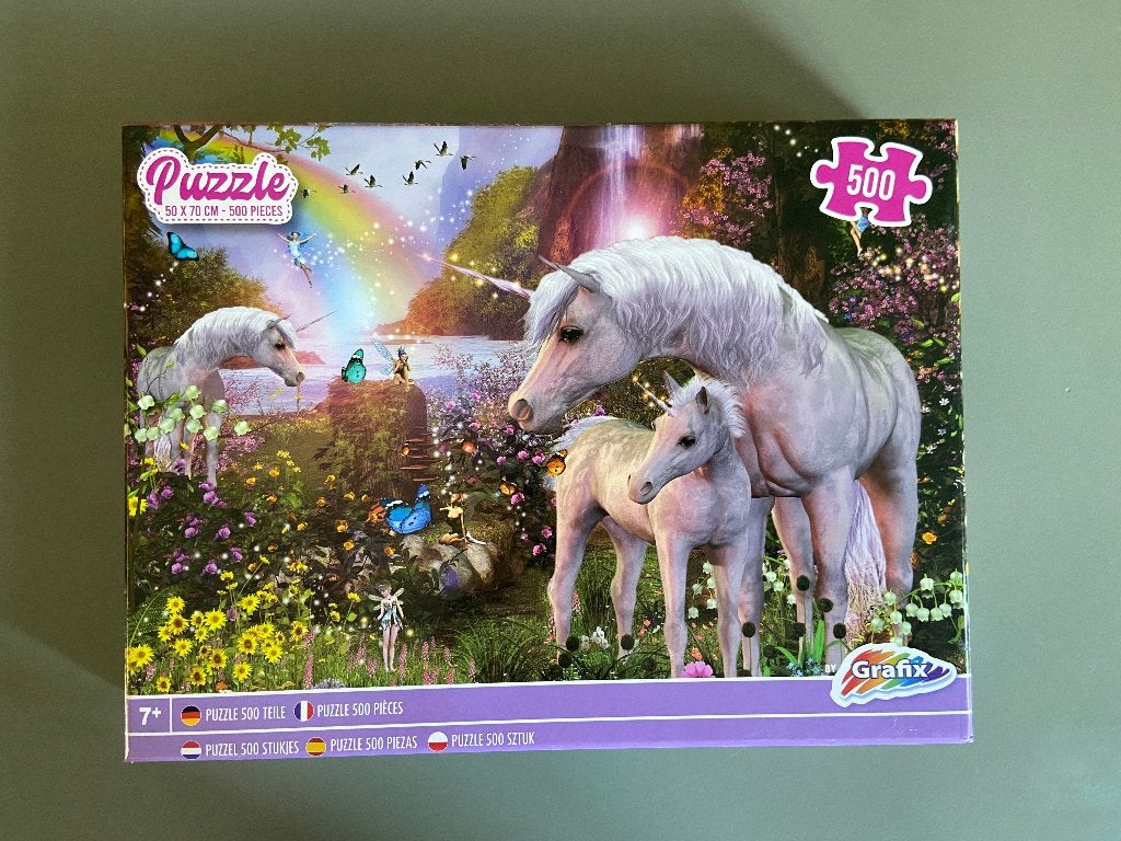Puzzel Eenhoorn 500 stukjes, Ophalen of Verzenden, Meer dan 50 stukjes, Zo goed als nieuw, 6 jaar of ouder