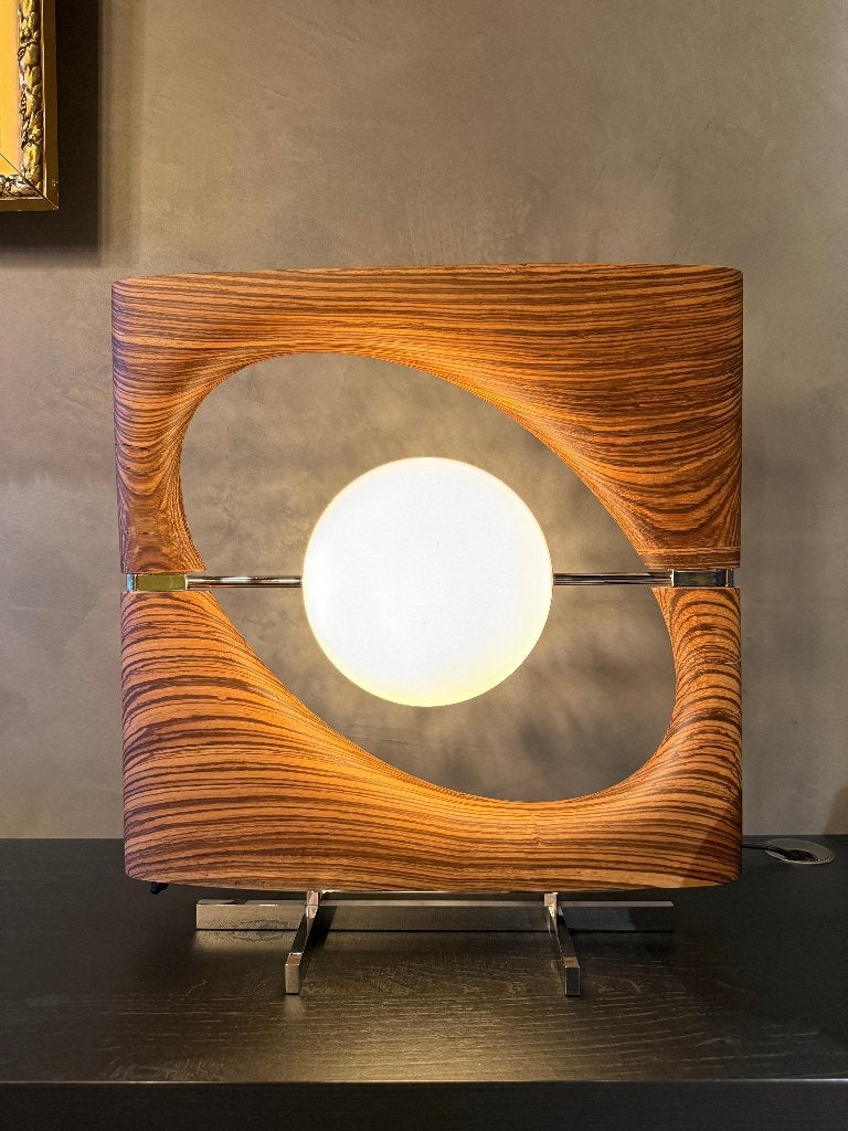 2 lampen Ceccotti Collezioni Sun Ra - Zebrano hout, Overige typen, Overige merken, 52 cm, E27 (groot)