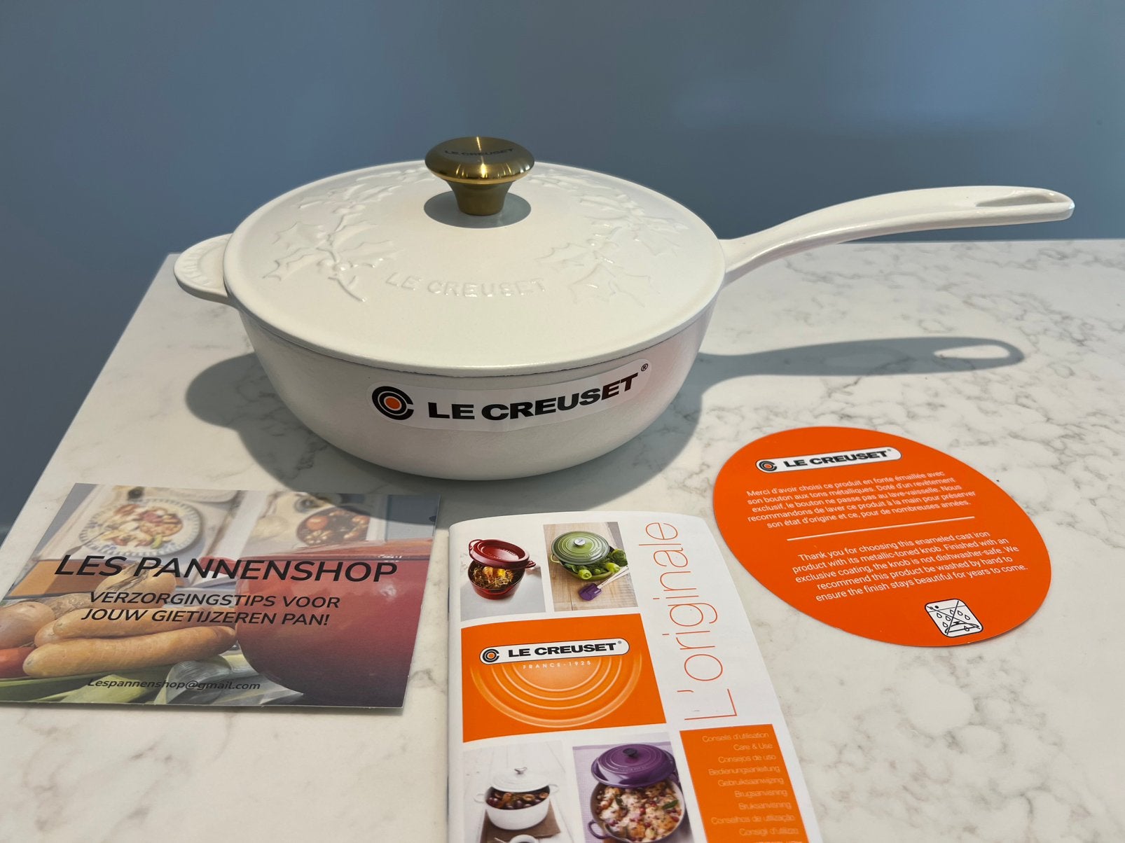 Nieuwe Kerst Le Creuset sauspan 21 cm Cotton, Geschikt voor inductie, Nieuw, Le Creuset, Ophalen of Verzenden