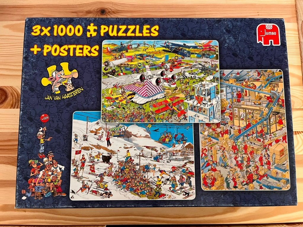 Jan van Haasteren 3x1000 stukjes, Ophalen of Verzenden, 500 t/m 1500 stukjes, Zo goed als nieuw, Legpuzzel