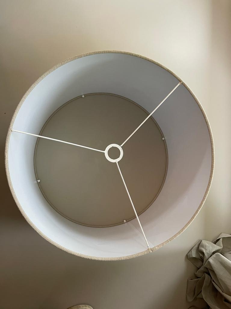 Grof geweven lampenkap - Hangend of op voet - Ø 62,5 cm, Caravans en Kamperen, Ophalen, Zo goed als nieuw