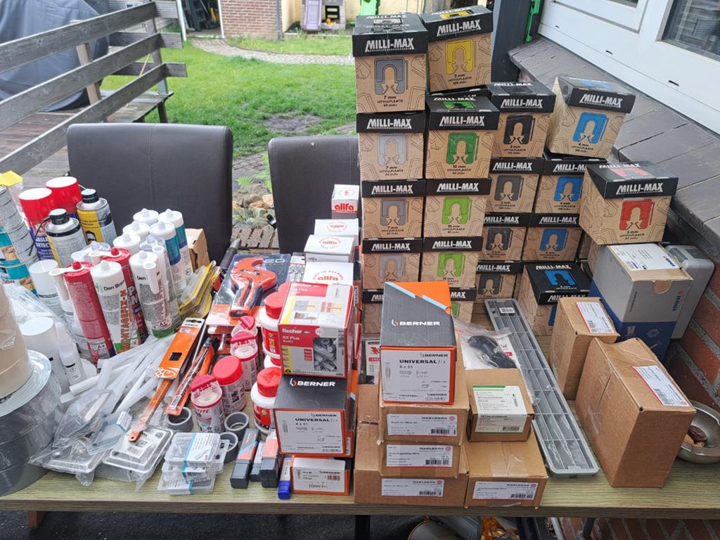 Grote partij installatiemateriaal en gereedschap, Doe-het-zelf en Verbouw, Sanitair, Ophalen, Nieuw, Koper