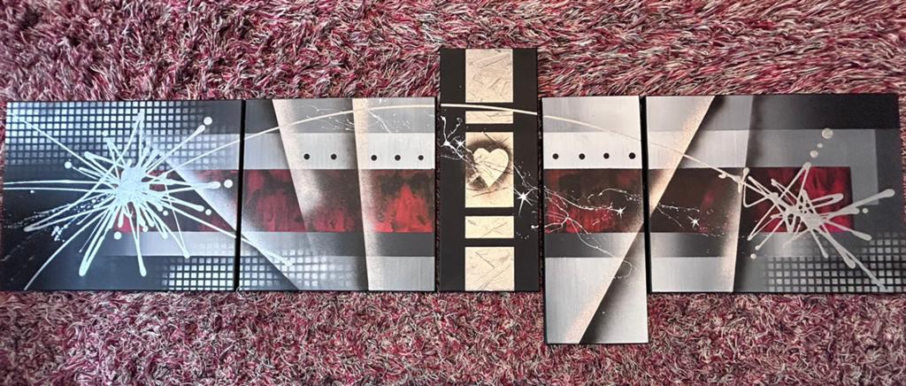 Modern 5-delig schilderij / wanddecoratie – 180 cm breed, Antiek en Kunst, Ophalen