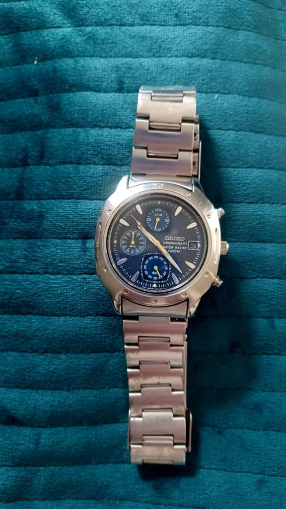 Seiko V657 chronograaf jaren 80 izgs ophalen Amsterdam, Ophalen of Verzenden