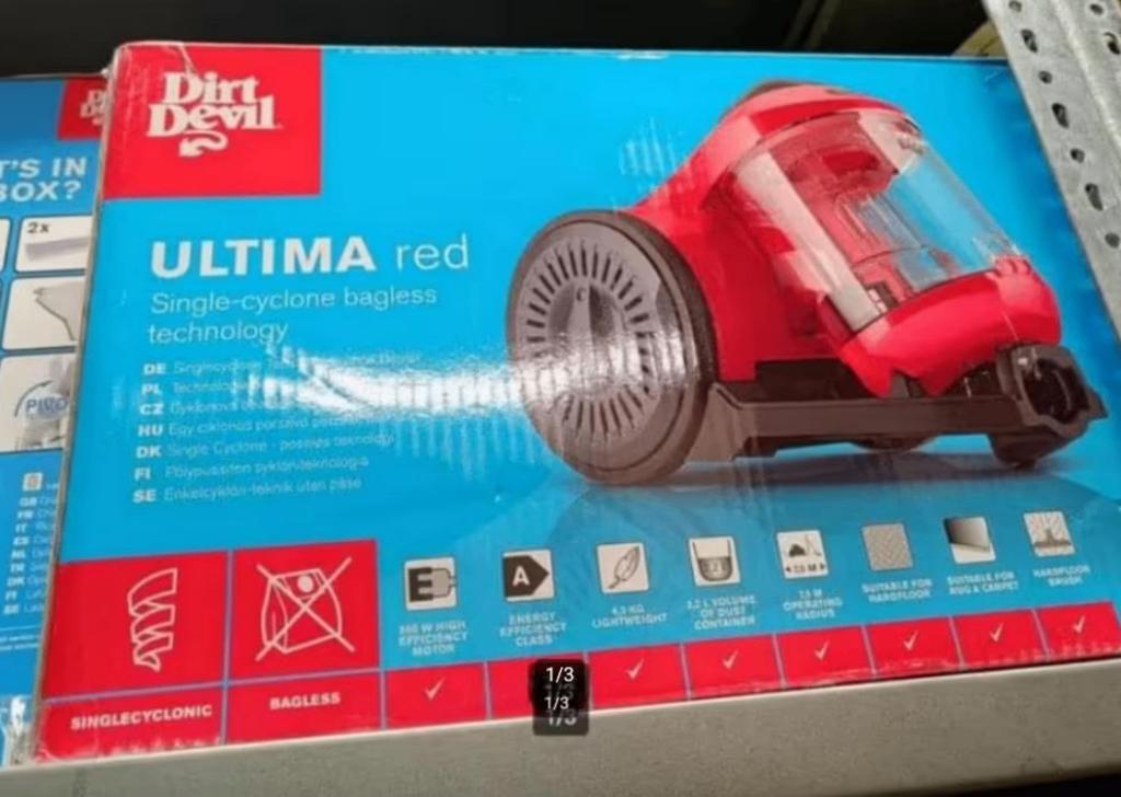Dirt devil ultima red stofzuiger 800 watt zakloos nieuw, Nieuw, Ophalen of Verzenden