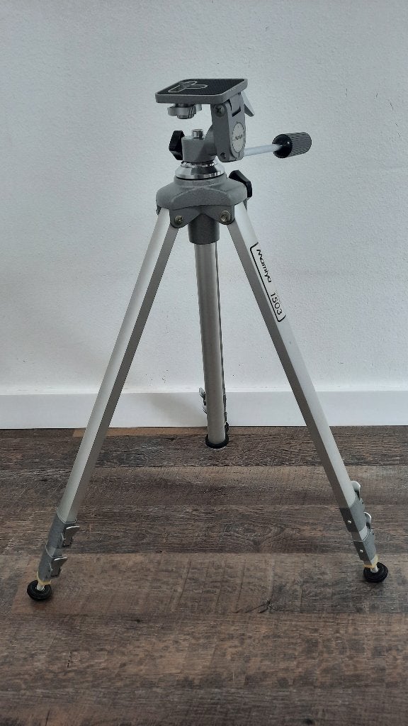 Vintage Mamiya model 1503 Statief / Tripod in doos, Ophalen of Verzenden, Zo goed als nieuw, Driepoot