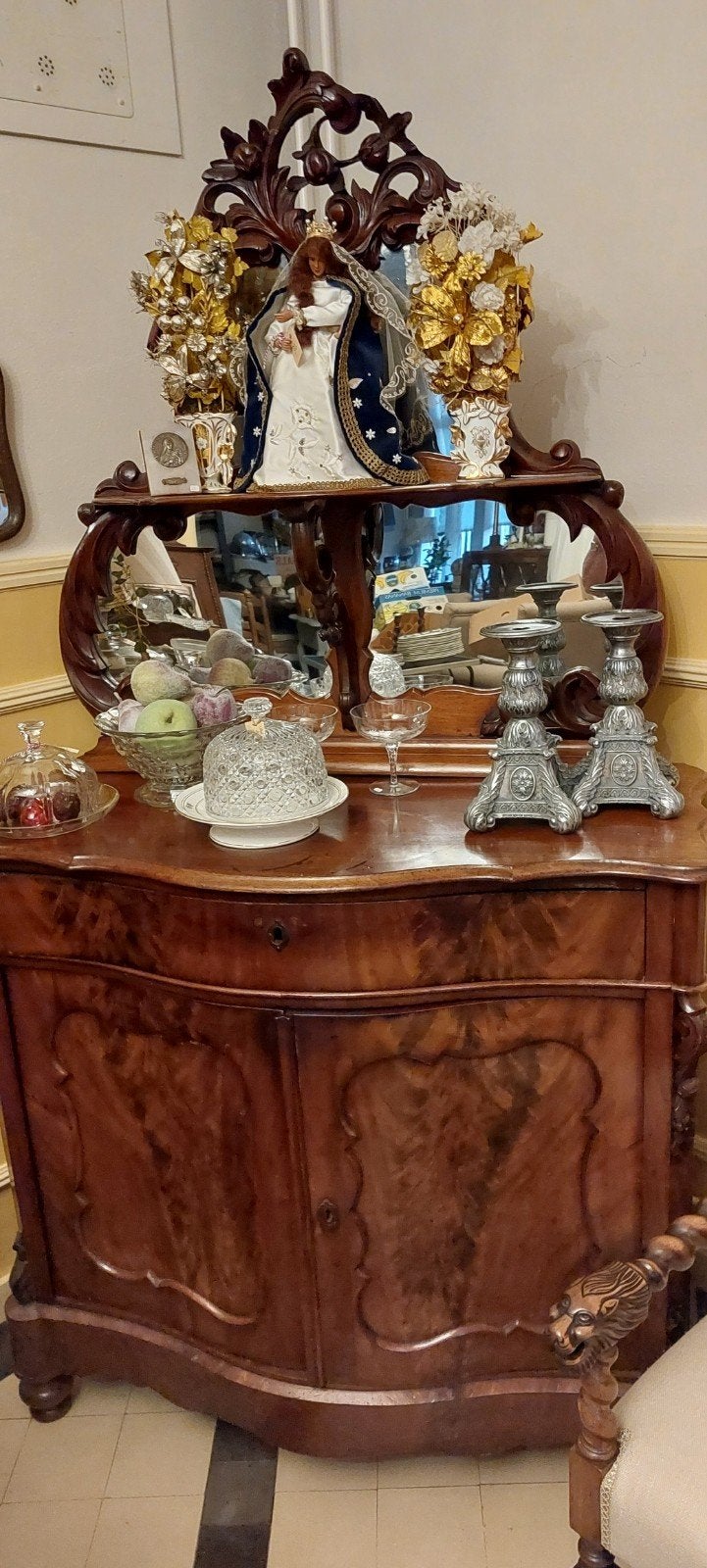 Antieke Hollandse mahonie Bonheur, circa 1850, Antiek en Kunst, Antiek | Meubels | Kasten, Ophalen of Verzenden