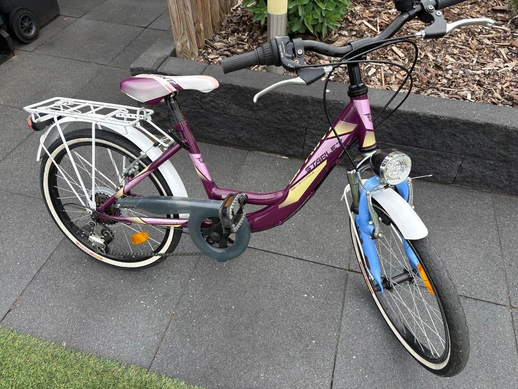Starlight kinderfiets 20 inch - paars/wit, Fietsen en Brommers, Fietsen | Meisjes, Gebruikt, Velgrem, Ophalen of Verzenden, Handrem