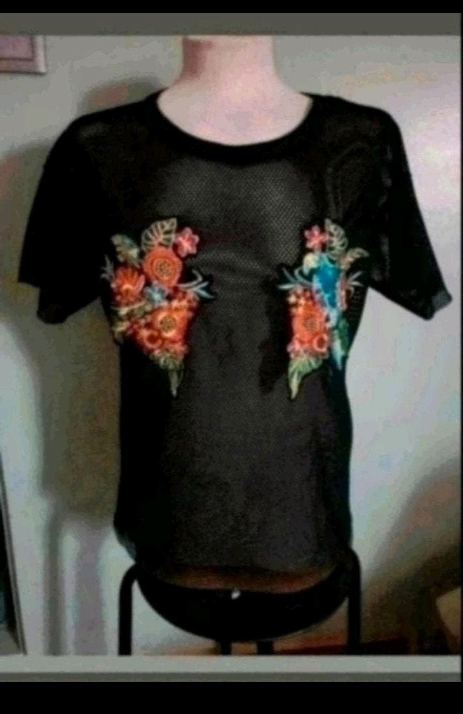 Zwart doorzichtig top, Kleding | Dames, Tops, Maat 38/40 (M), Zwart, Ophalen of Verzenden, Zo goed als nieuw