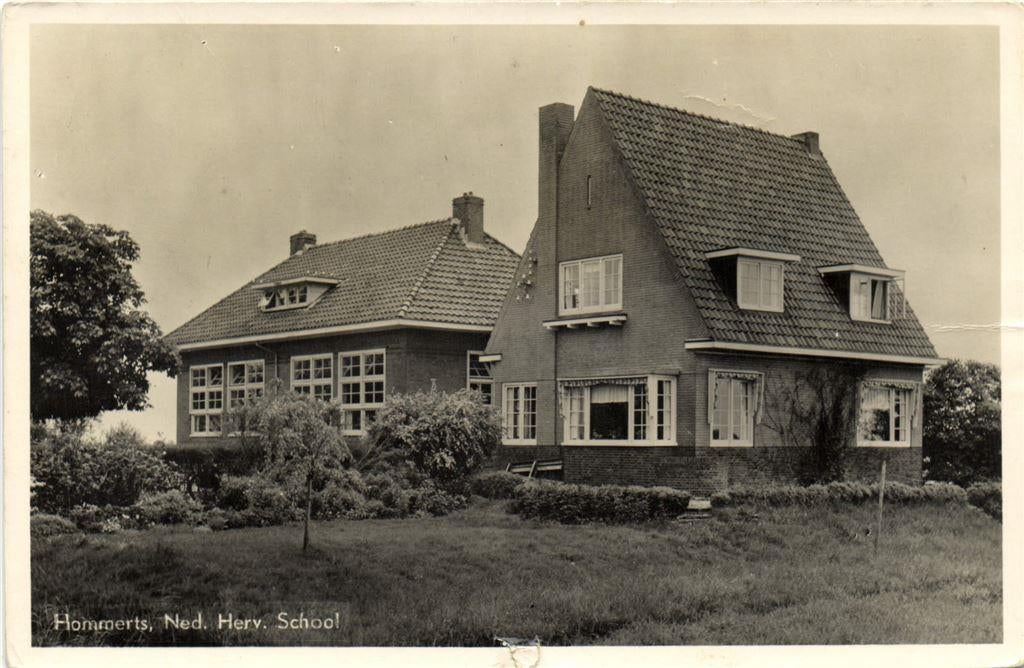 Hommerts, Ned. Herv. School - B-keus - 1956? gelopen, Verzamelen, Ophalen of Verzenden, Voor 1920, Gelopen, Noord-Brabant