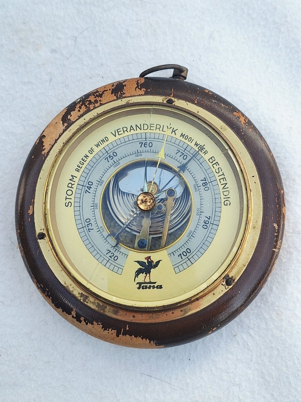 Antieke Tana winkel reclame  Barometer - Houten Rand, Ophalen of Verzenden, Gebruikt