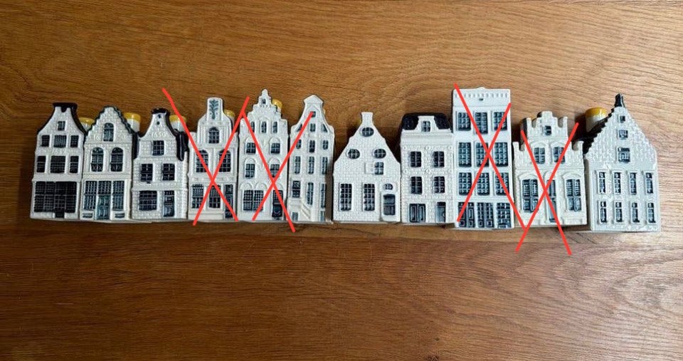 KLM huisjes - Bols - 8 stuks, Ophalen of Verzenden, Zo goed als nieuw, 21 t/m 40, Gevuld
