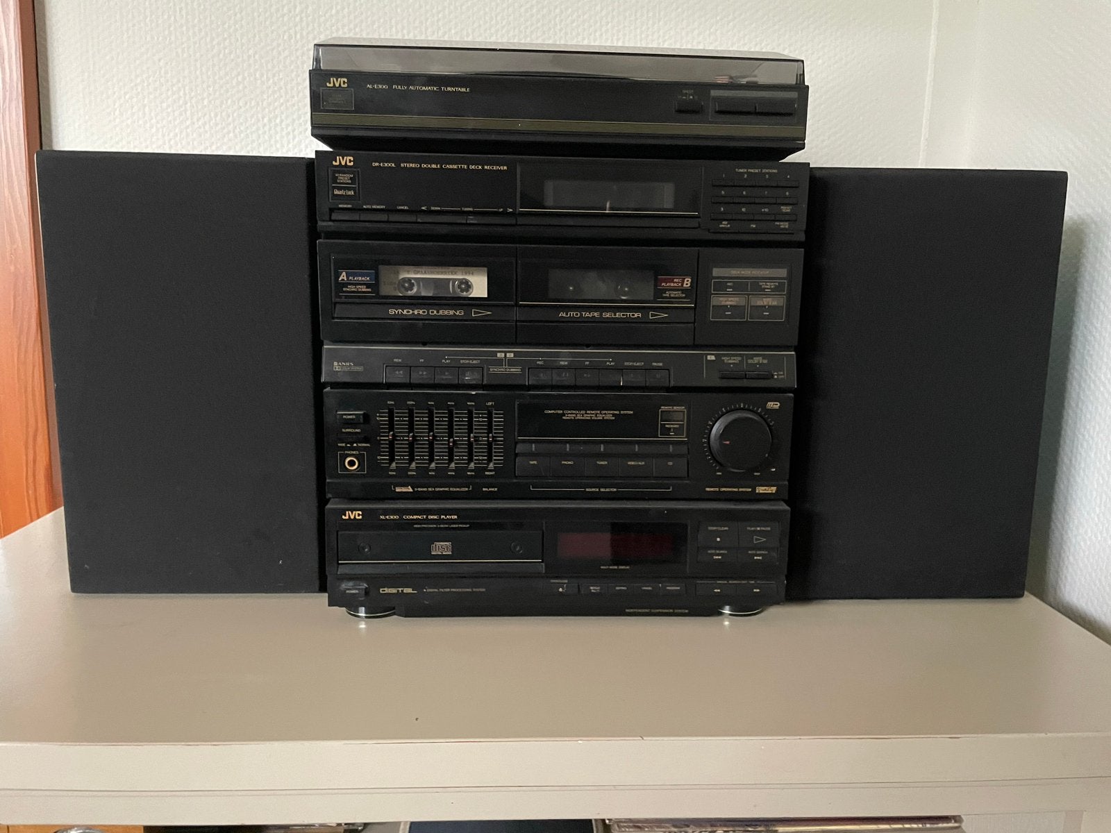 JVC Stereo Set met Platenspeler, Cassettedeck, CD-speler, Ophalen, Gebruikt, JVC, Cassettedeck