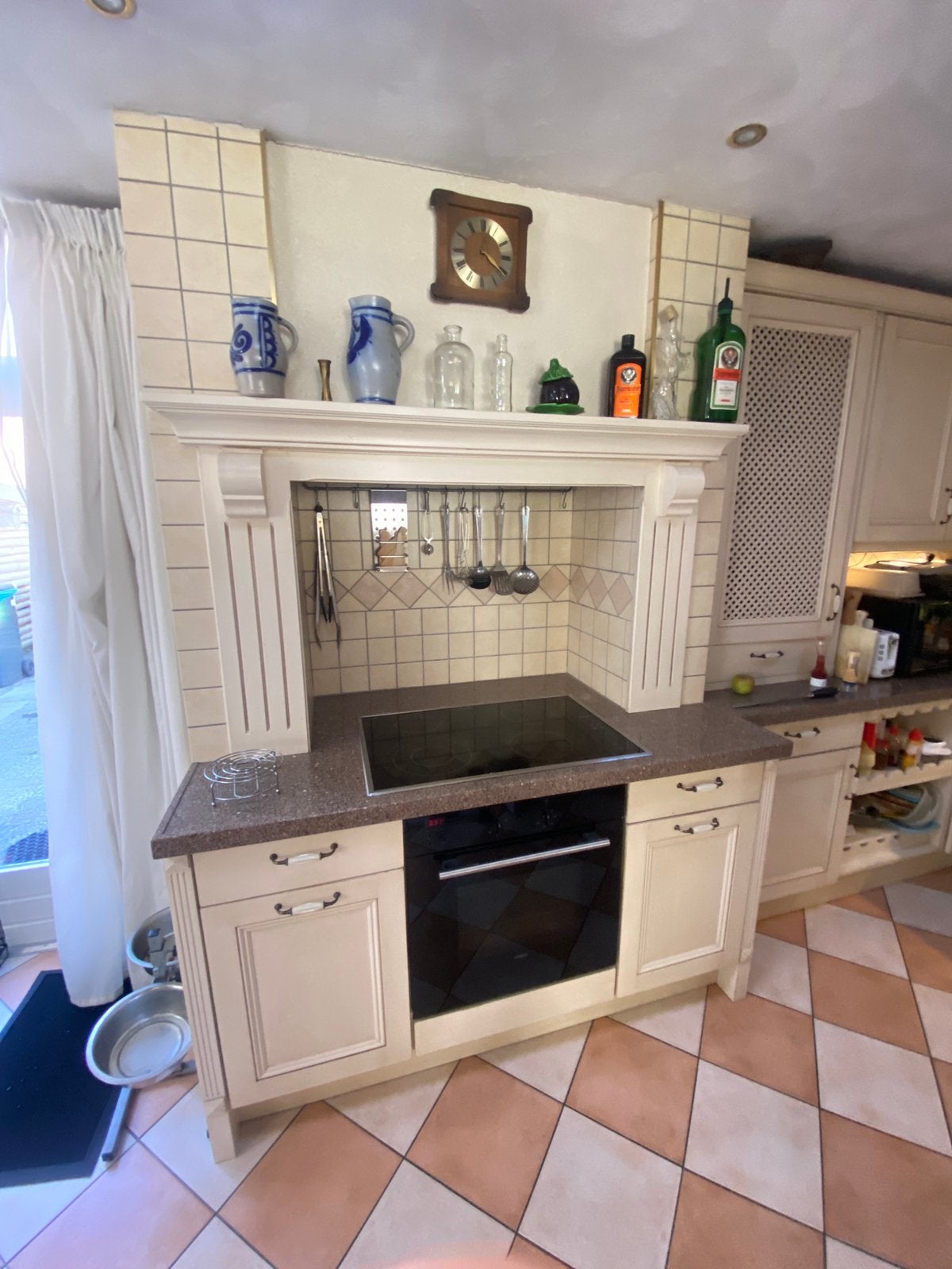 Landelijke keuken | Granieten werkblad | Siemens | Bosch |, Huis en Inrichting, Ophalen, Gebruikt, Hoekkeuken, Graniet of Steen