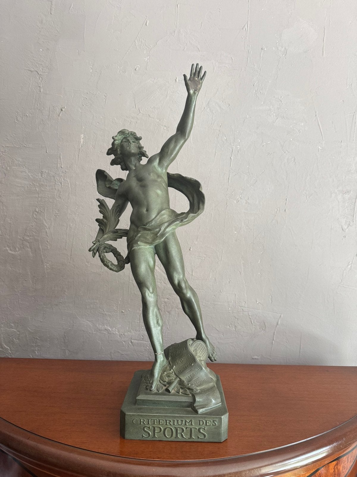 Bronzen beeld Mercurius olympisch memoram 53cm hoog, Ophalen of Verzenden, Brons