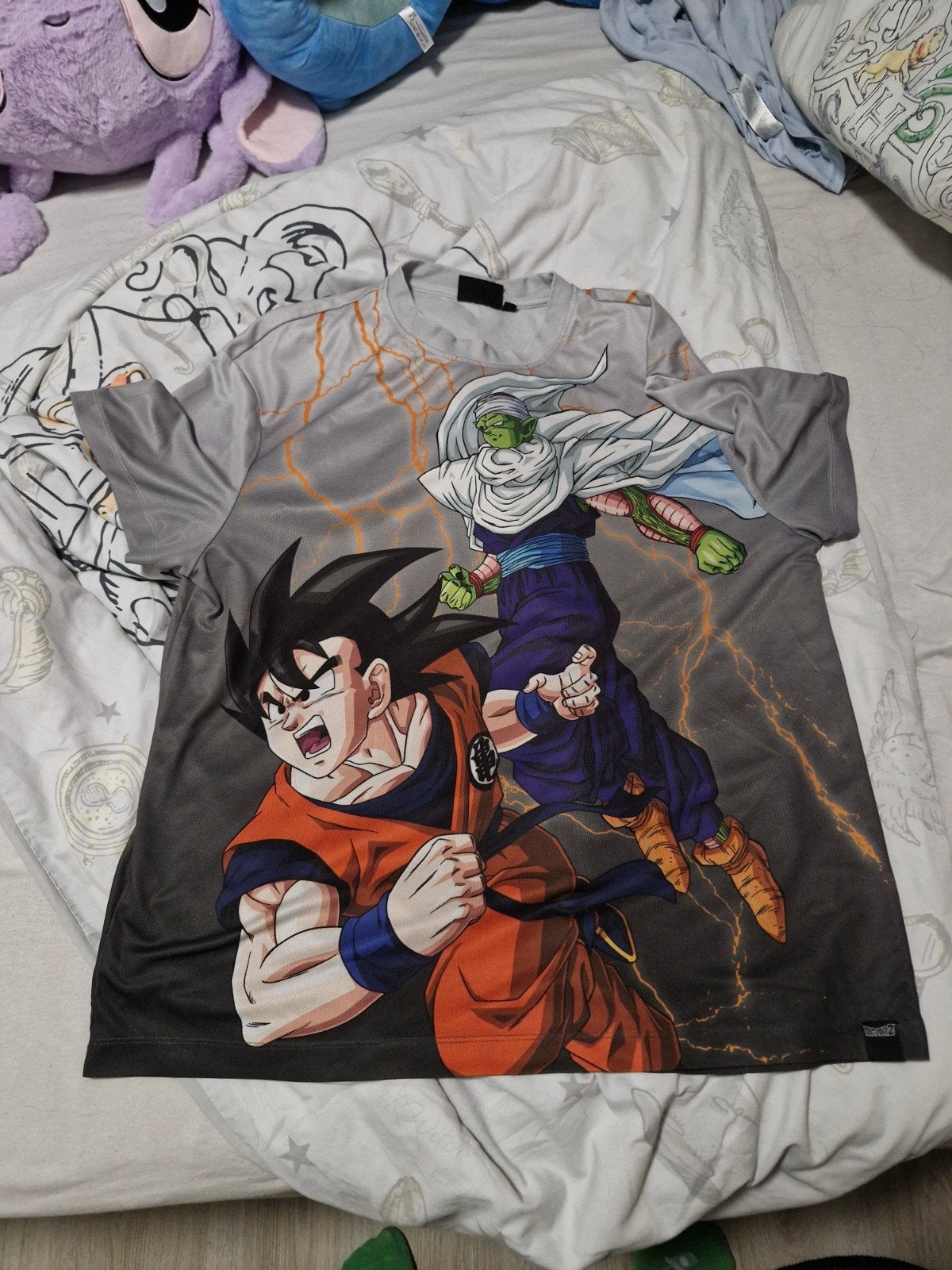 Dragon Ball Z T-shirt Goku & Piccolo - Maat 2XL, Maat 56/58 (XL), Ophalen of Verzenden, Grijs, Gedragen