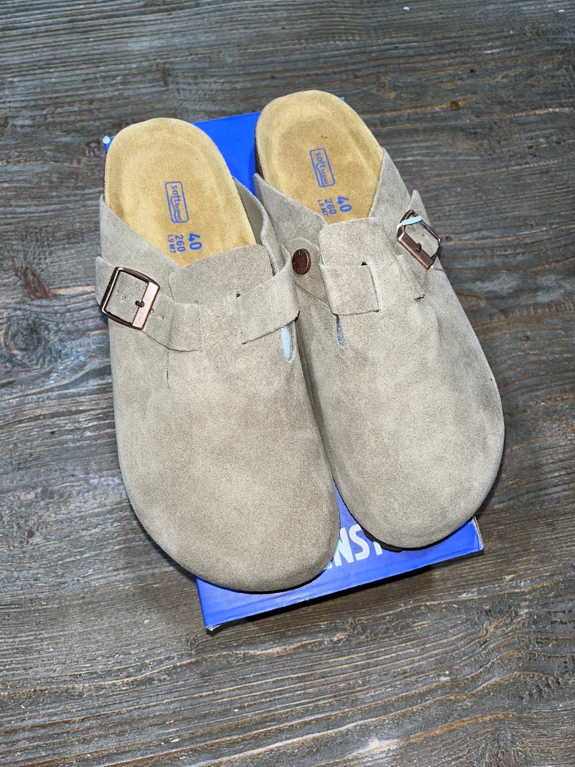 Birkenstock taupe maat 40, Verzenden, Zo goed als nieuw, Overige kleuren, Sandalen