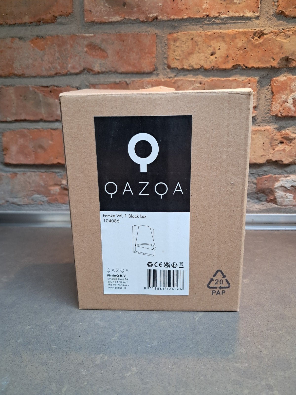 QAZQA Femke WL 1 Black Lux wandlamp - Nieuw in doos, Ophalen, Nieuw, Modern