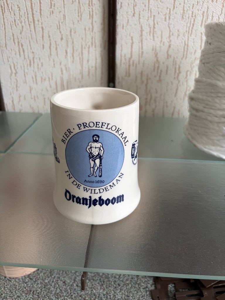 Bier Proeflokaal De Wildeman Oranjeboom, Verzamelen, Ophalen, Zo goed als nieuw, Pul(len), Oranjeboom