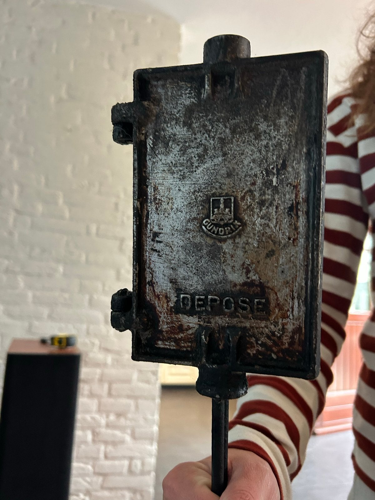 Antiek Cunora wafelijzer - Gietijzeren wafelbakker, Antiek en Kunst, Ophalen of Verzenden