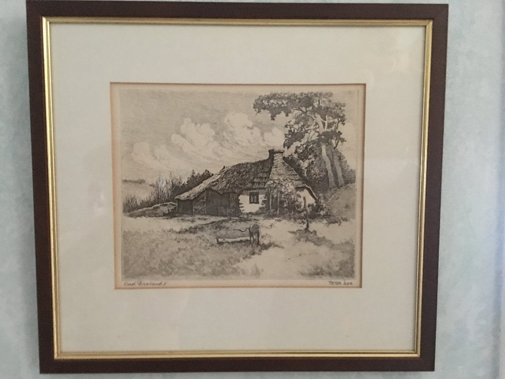 2   , Etsen  Peter  Cox  .  1912 - 1985, Ophalen of Verzenden, Landschap, Ets