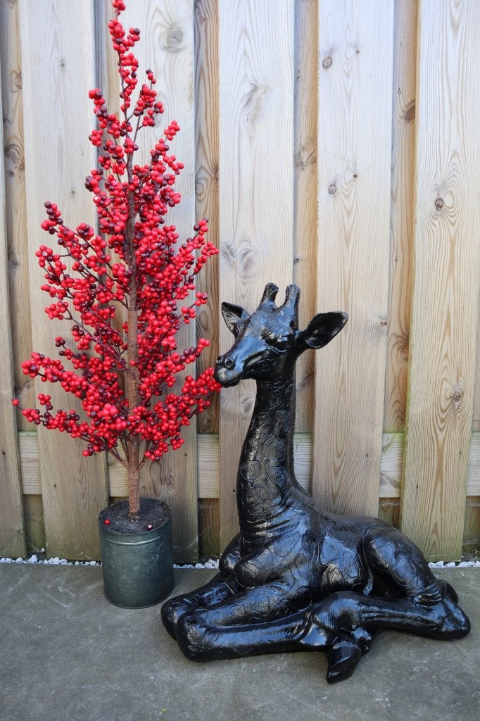 Liggend giraffe beeld zwart 57cm | Tuinbeeld & woondecoratie, Tuin en Terras, Tuinbeelden, Dierenbeeld, Kunststof, -, -